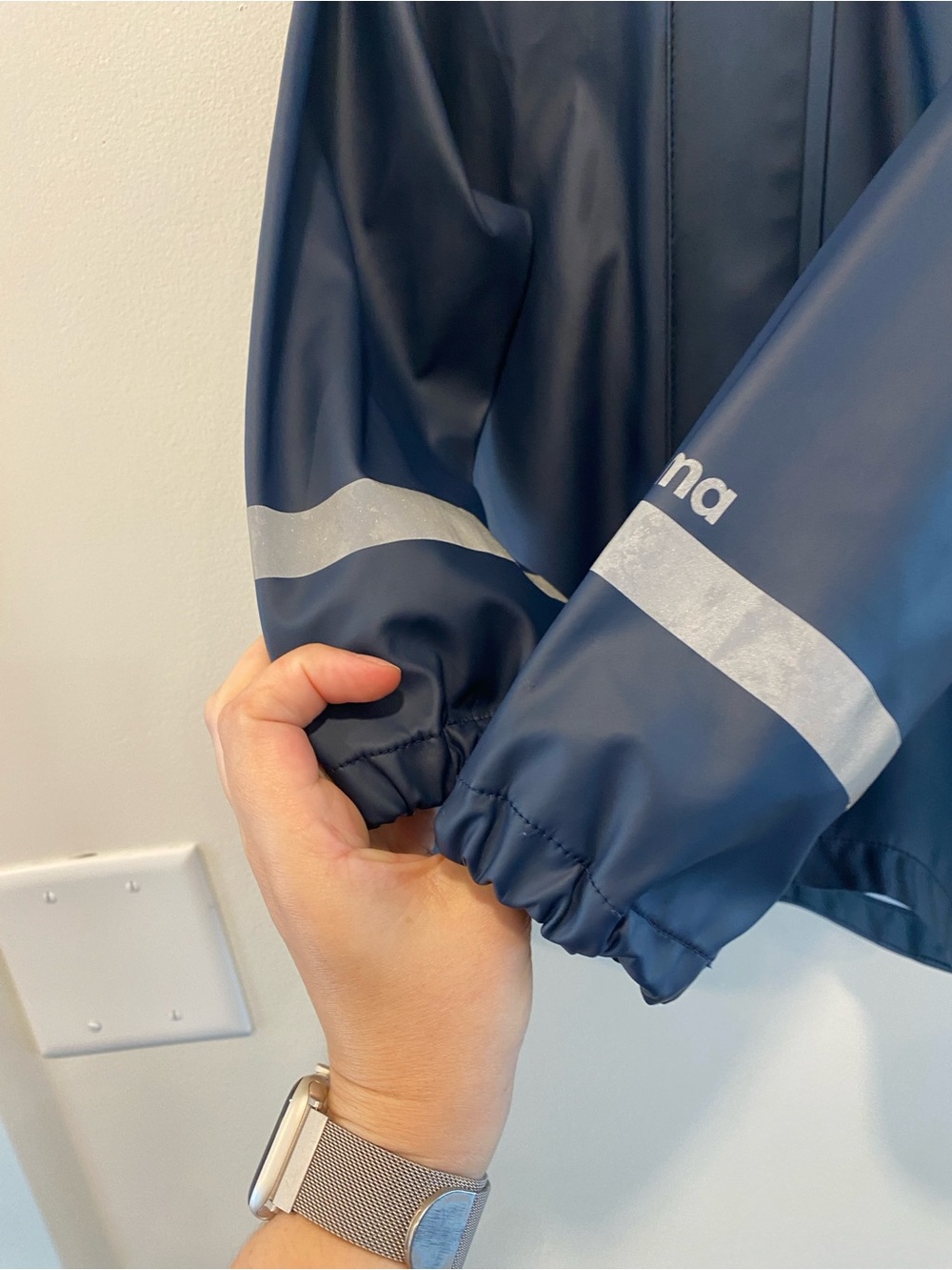 Reima Kids' Rubber Rain Jacket lampi size 4 navy blue waterproof - Picture 5 of 10